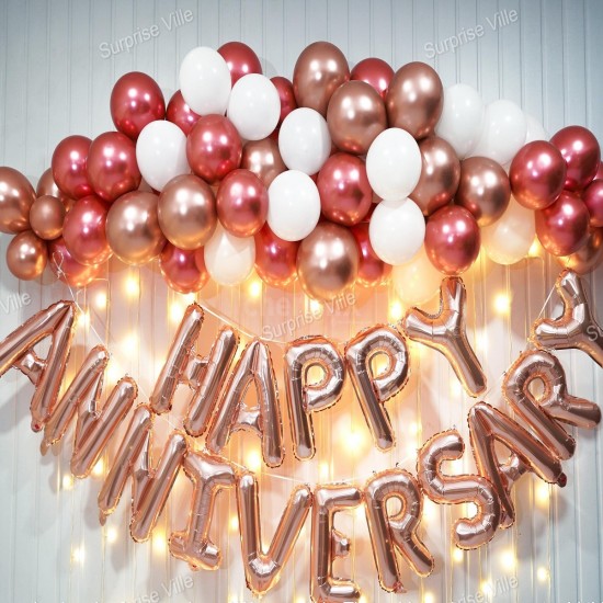 Semi Rose Gold Anniversary Decor