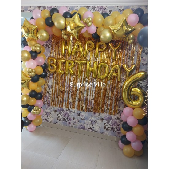 Golden and Pink Birthday Decoration