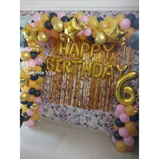 Golden and Pink Birthday Decoration