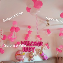 Welcome Baby with Flowers Decoration