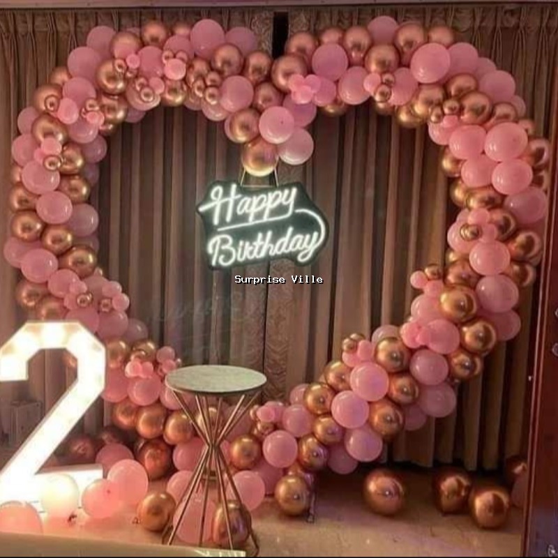 Blush Pink & Rose Gold Ring Birthday Decoration