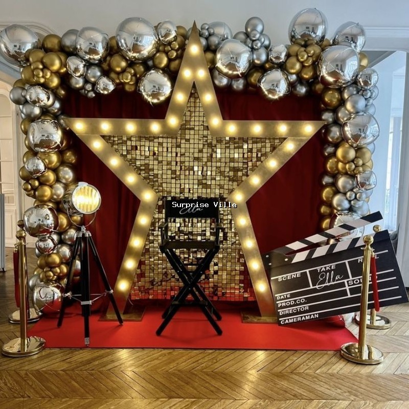 Hollywood Star Theme Birthday Backdrop