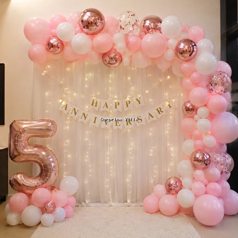 Romantic Rose Gold Anniversary Decoration
