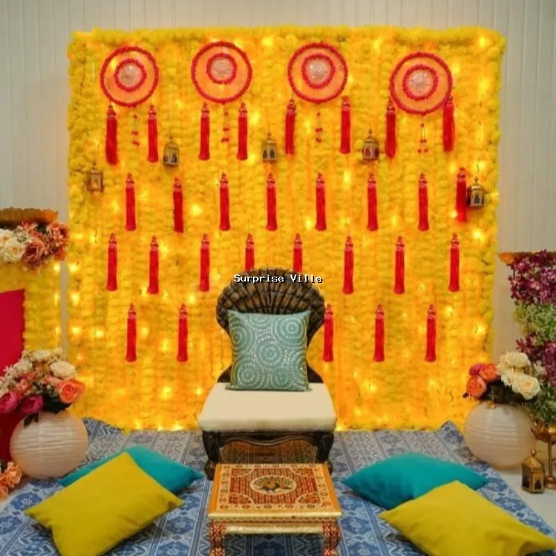 Yellow Flower Haldi Decor 